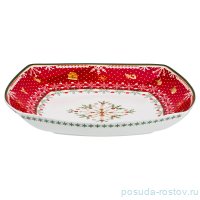 Салатник 33 х 33 х 5 см квадратный &quot;Christmas Collection /Снежинка красная&quot; / 192449