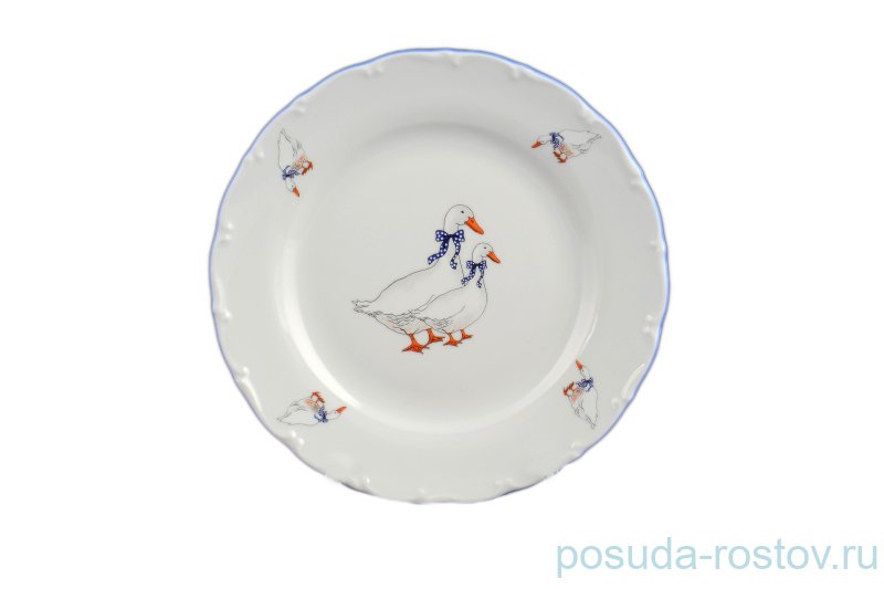 Набор тарелок 21 см 6 шт  Bohemia Porcelan Moritz Zdekauer 1810 s.r.o. "Офелия /Гуси" / 088323