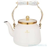 Чайник 2,5 л эмалированный со складывающейся ручкой белый &quot;agness /тюдор&quot; / 206177