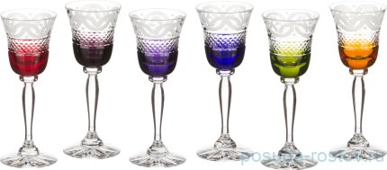 Рюмки 60 мл 6 шт &quot;Хрусталь цветной&quot; / 170305