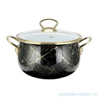 Кастрюля 18 см со стеклянной крышкой 3 л &quot;Elite Class /Чёрный мрамор&quot; / 274065