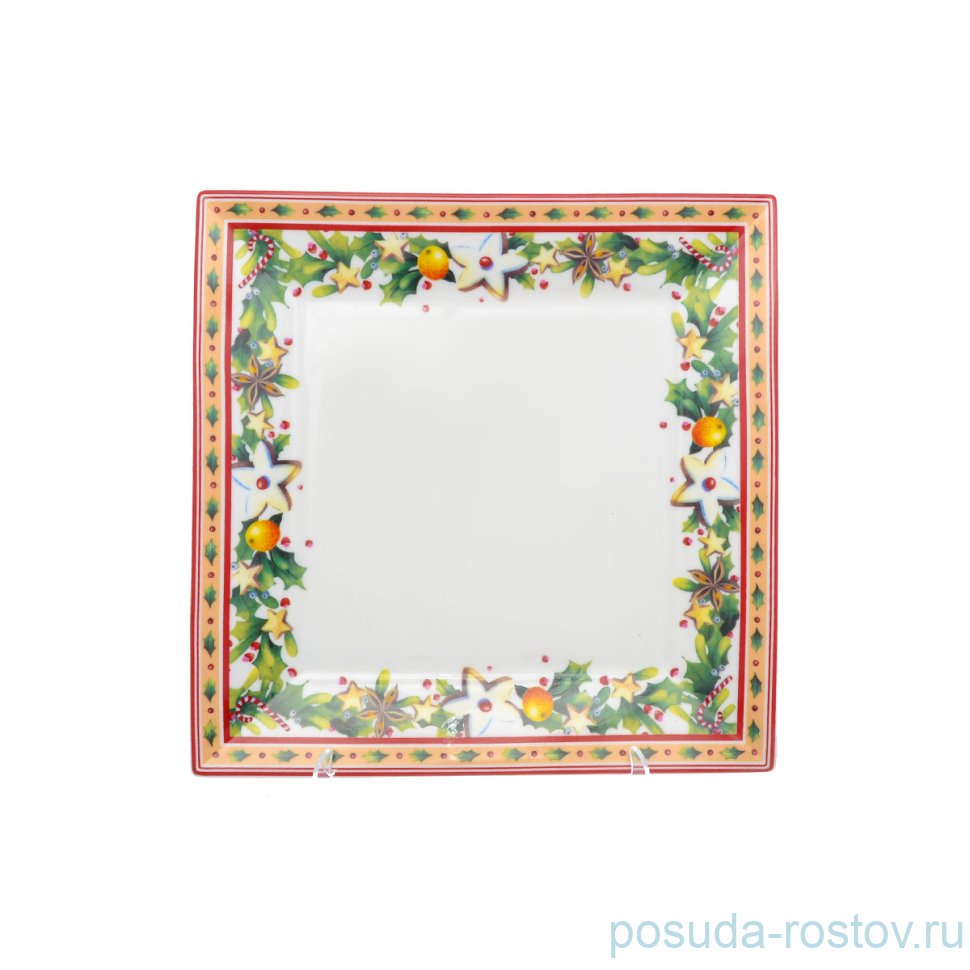 Блюдо 22 см квадратное "Christmas world /Green" / 230083 Блюдо 22 см квадратное "Christmas world /Green" / 230083