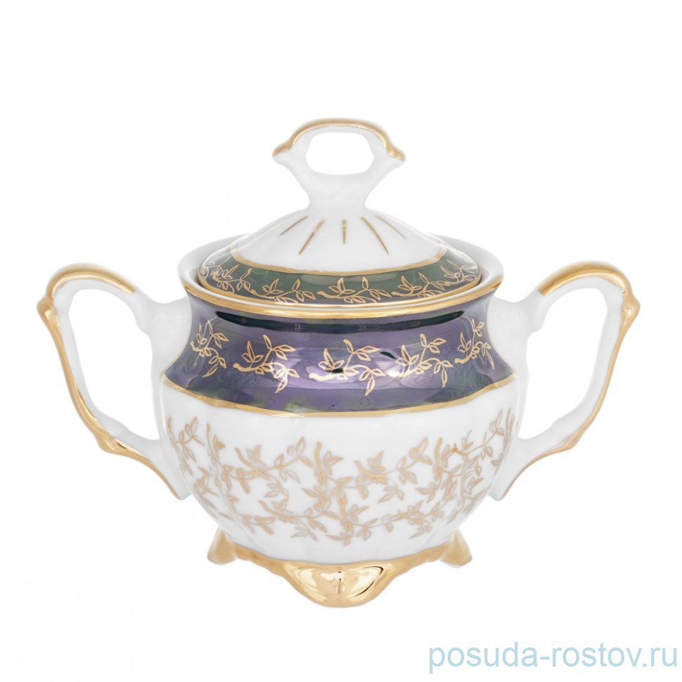 Сахарница "Мария-Тереза /Зелёная /Золотые листики" / 085296