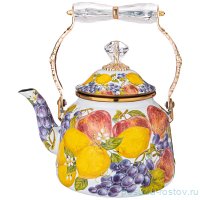 Чайник 2,5 л эмалированный со складывающейся ручкой &quot;Agness /Фландрия /Фрукты&quot; / 225332