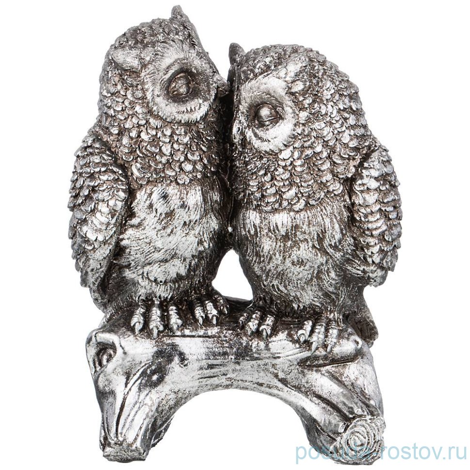 Фигурка 16,5 х 10 х 21,2 см "совушки" /хром / 228021