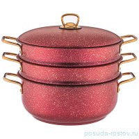 Кастрюля-мантоварка 3-х уровневая 28 см &quot;Agness /Red queen&quot; / 230715