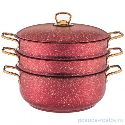 Кастрюля-мантоварка 3-х уровневая 28 см &quot;Agness /Red queen&quot; / 230715