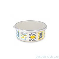 Миска с пластиковой крышкой эмалированная без ручек 1,3 л &quot;Кантри&quot; / 281705