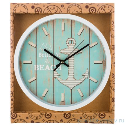 Часы настенные 31 см кварцевые круглые &quot;BEACH&quot; / 187993