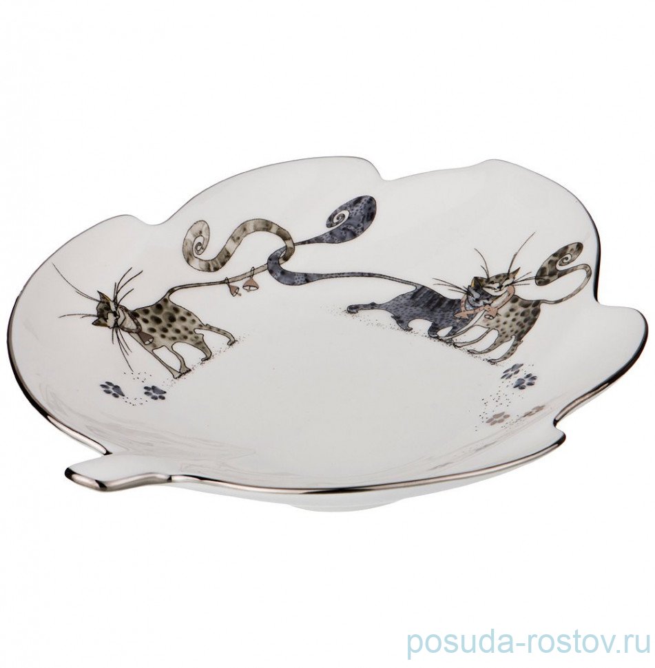 Блюдо 19 см Лист "Котики" / 189342 Блюдо 19 см Лист "Котики" / 189342