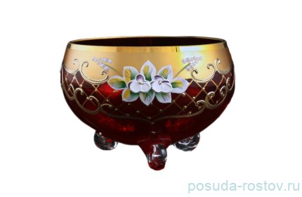 Конфетница 13 см на 3-х ножках &quot;Лепка красная /5406&quot; / 096869