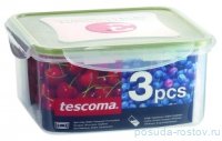 Набор контейнеров 3 шт (400 мл, 700 мл, 1,2 л) квадратные &quot;FRESHBOX&quot;  / 141632