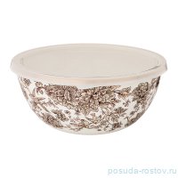 Салатник 20 х 9 см эмалированный 1,7 л с пластиковой крышкой &quot;винтаж /королевский сад&quot; / 196399