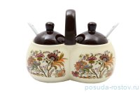 Банка для специй с ложками (2 х 250 мл + 2 ложки 15,6 х 9 х12 см) / 130086