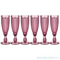Бокалы для шампанского 150 мл 6 шт розовые &quot;Гранат /Muza color&quot; / 220738