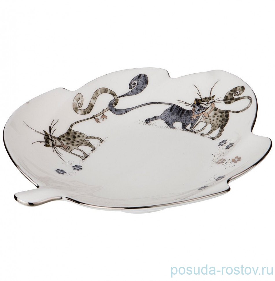 Блюдо 21 см Лист "Котики" / 189343 Блюдо 21 см Лист "Котики" / 189343