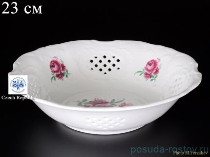 Блюдо 36 см овальное (глубокое) для хлеба &quot;Офелия 918 /Розочки&quot; / 065083