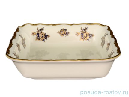 Салатник 16 см квадратный &quot;Анжелика /Синяя роза с золотом /СК&quot; / 067766