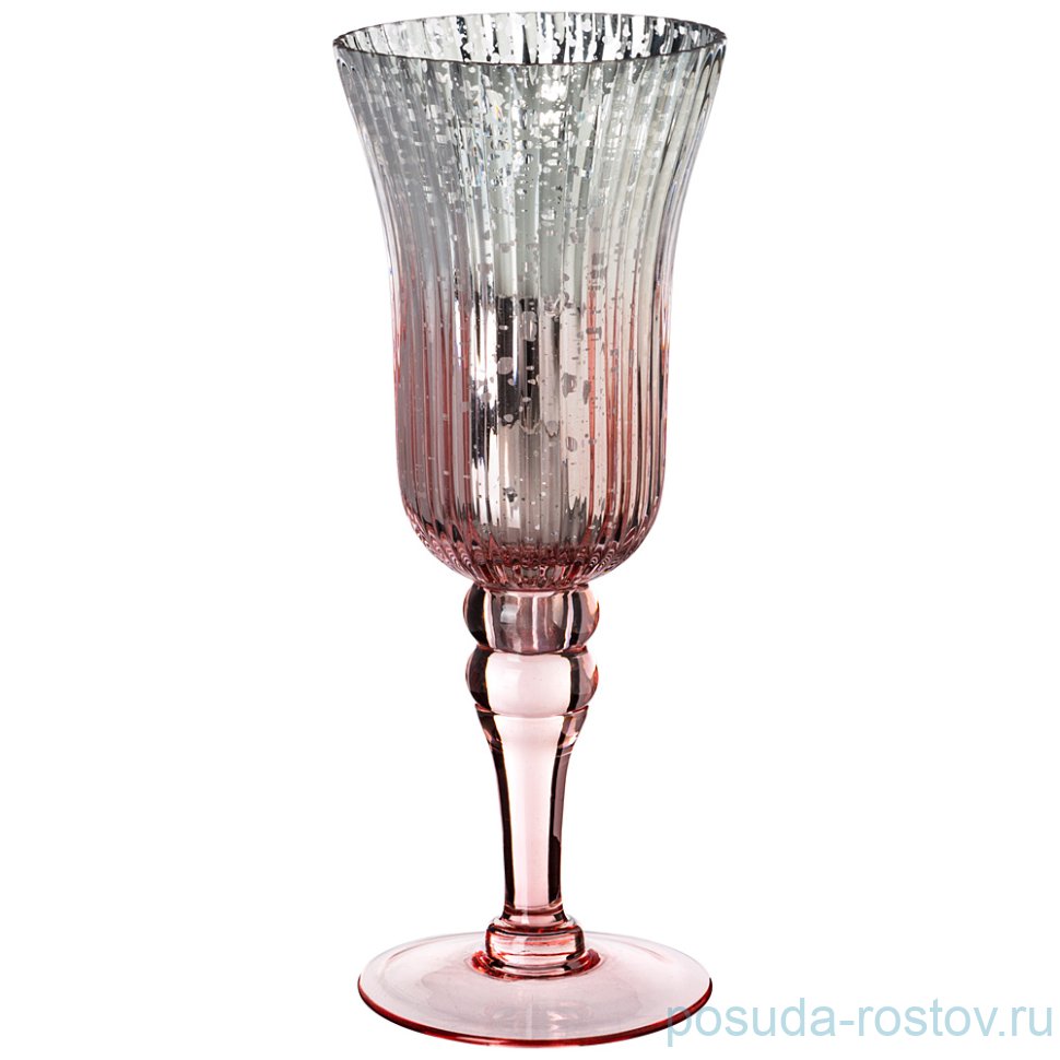 Подсвечник 11 х 30 см розово-серебристый / 268349 Подсвечник 11 х 30 см розово-серебристый / 268349