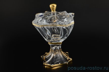 Ваза для фруктов 25 см н/н с крышкой &quot;Нептун /Золотой кант&quot; / 096294