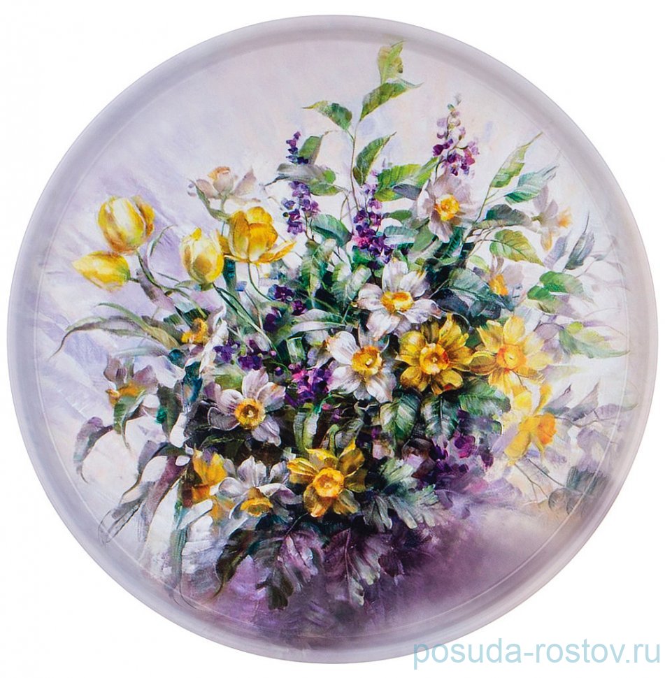 Поднос 33 х 2,1 см сервировочный "Полевые цветы" 2 / 310735