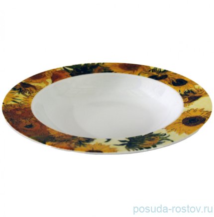 Тарелка 22 см 1 шт глубокая &quot;Кайро /Подсолнухи&quot; / 232433