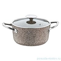 Сотейник 20 х 10 см стеклянная крышка антипригарное покрытие 2,6 л песочная &quot;GRANITE SINGLES&quot; / 295747