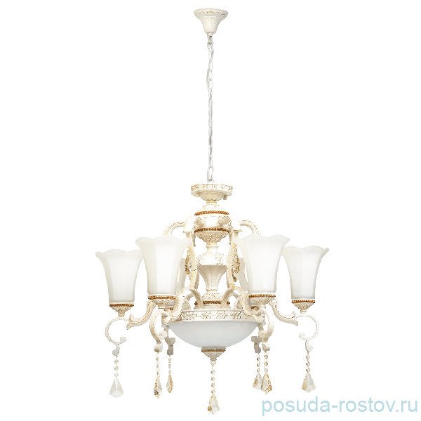 Люстра 8 рожковая белые плафоны "Эллада" d- 75 см, h- 77 см / 069839 Люстра 8 рожковая белые плафоны "Эллада" d- 75 см, h- 77 см / 069839