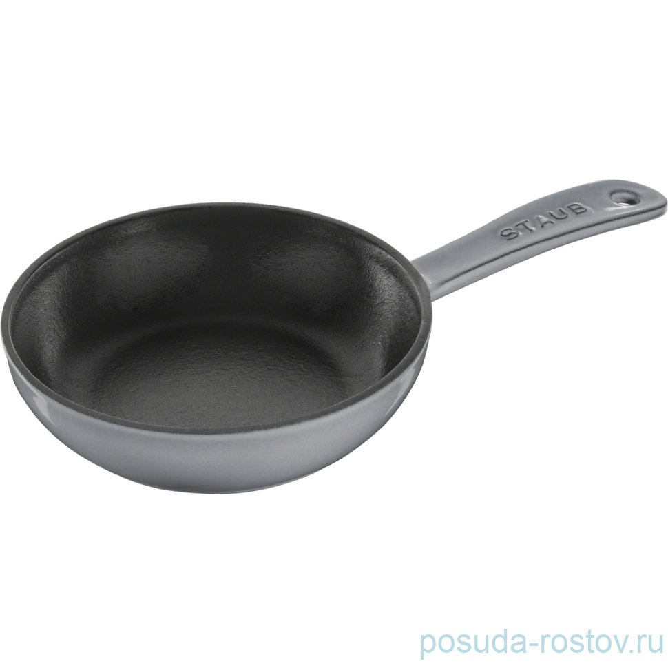 Сковорода 16 см с чугунной ручкой серый графит "STAUB" / 252723