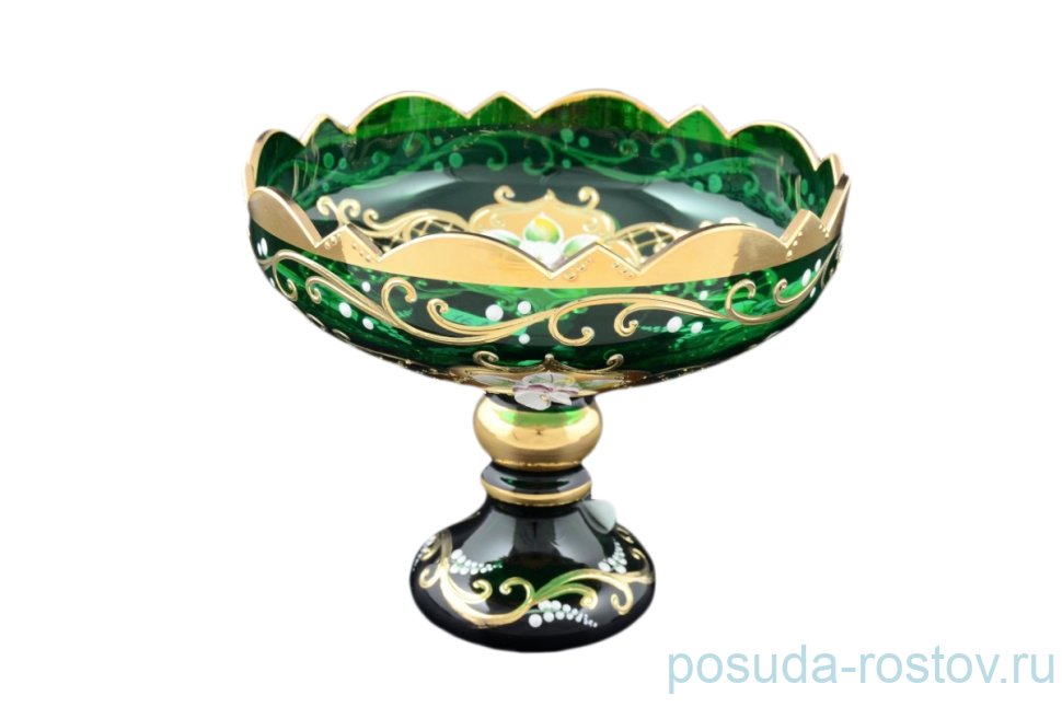 Конфетница 16 см н/н "Лепка зелёная" / 057586