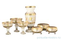 Набор конфетниц с вазой для цветов 7 предметов (6х13 см + 1х16 см) &quot;Star Crystal /Версаче золото&quot; / 105402