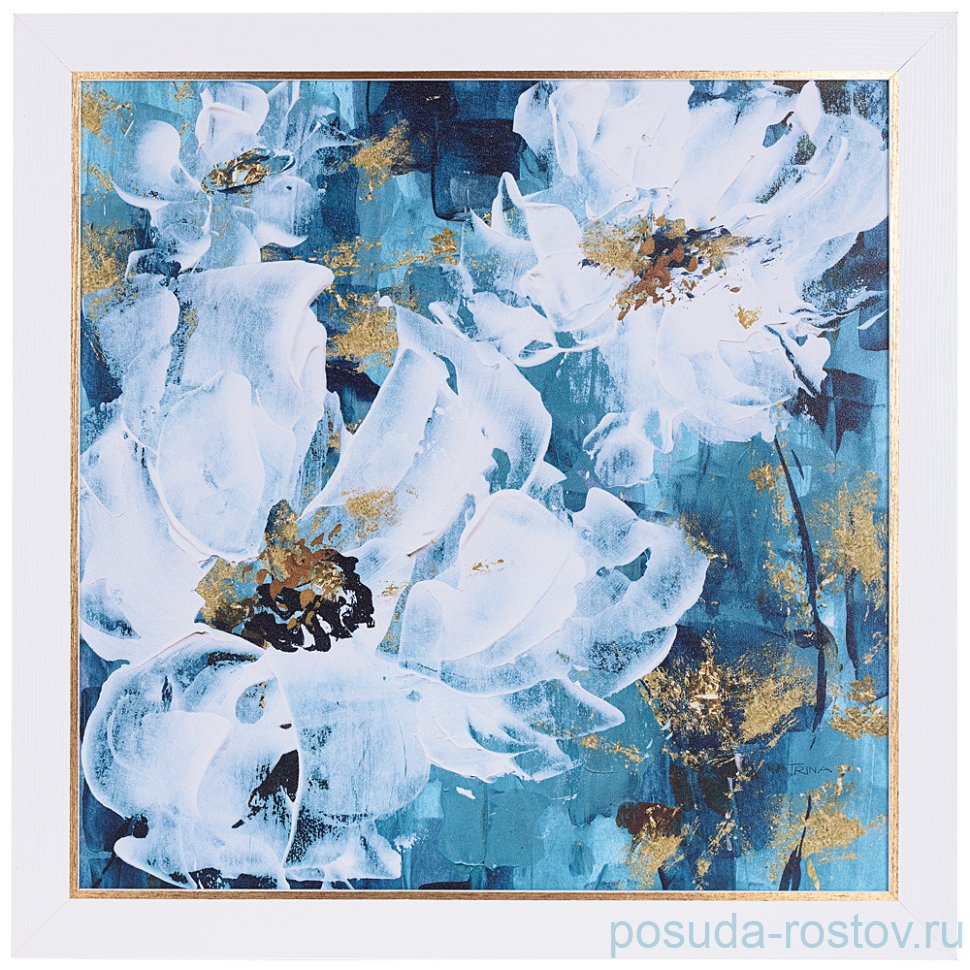Картина 60 х 60 см /рамка белая с золотой окантовкой / 260006