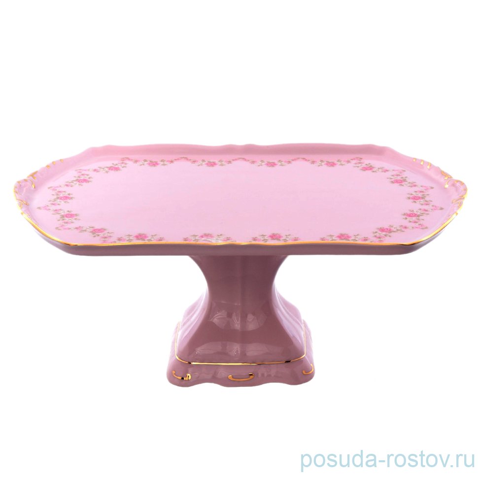 Блюдо 28 см прямоугольное н/н "Соната /Розовый цветок" розовая / 148681 Блюдо 28 см прямоугольное н/н "Соната /Розовый цветок" розовая / 148681