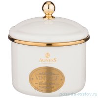 Банка для сыпучих продуктов 12 х 9 см эмалированная 1 л белая &quot;agness /тюдор&quot; / 209809
