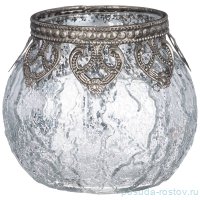 Подсвечник 9 х 9 х 7,5 см &quot;измир&quot; с металлическими элементами / 272894