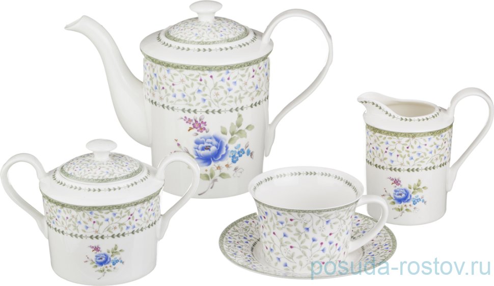 Чайный сервиз на 6 персон 15 предметов "Полевой цветок"  / 193695