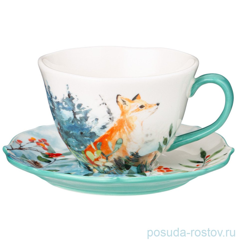 Чайная пара 200 мл "Лесная сказка /Лиса /В зимнем лесу" / 329033