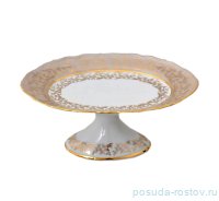 Блюдо 27 см овальное н/н &quot;Корона /Аристократ /Золотые листики на бежевом&quot; / 292356