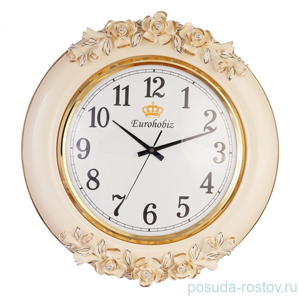Часы настенные 50 см "Royal Classics /Цветы /Стразы" / 151344 Часы настенные 50 см "Royal Classics /Цветы /Стразы" / 151344