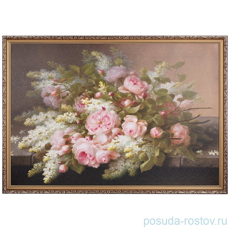 Картина 69 х 99 см "цветы" /рамка евро тёмная / 262073