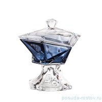 Ваза для конфет 23 см с крышкой н/н &quot;Оригами /Серо-Голубая&quot; / 155639