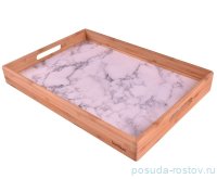 Поднос 45 х 33 х 4,5 см прямоугольный бамбуковый белый &quot;BAMBOO PRODUCTS /Marmol&quot; / 298320