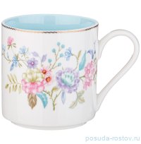 Кружка 360 мл &quot;blossom /цветы&quot; с голубым внутри / 323093