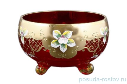 Конфетница 16 см на 3-х ножках &quot;Лепка красная /5408&quot; / 092660