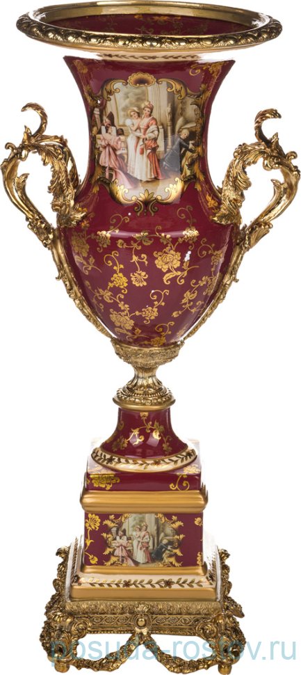 Ваза для цветов 82 см н/н бордовая "lefard" / 197550