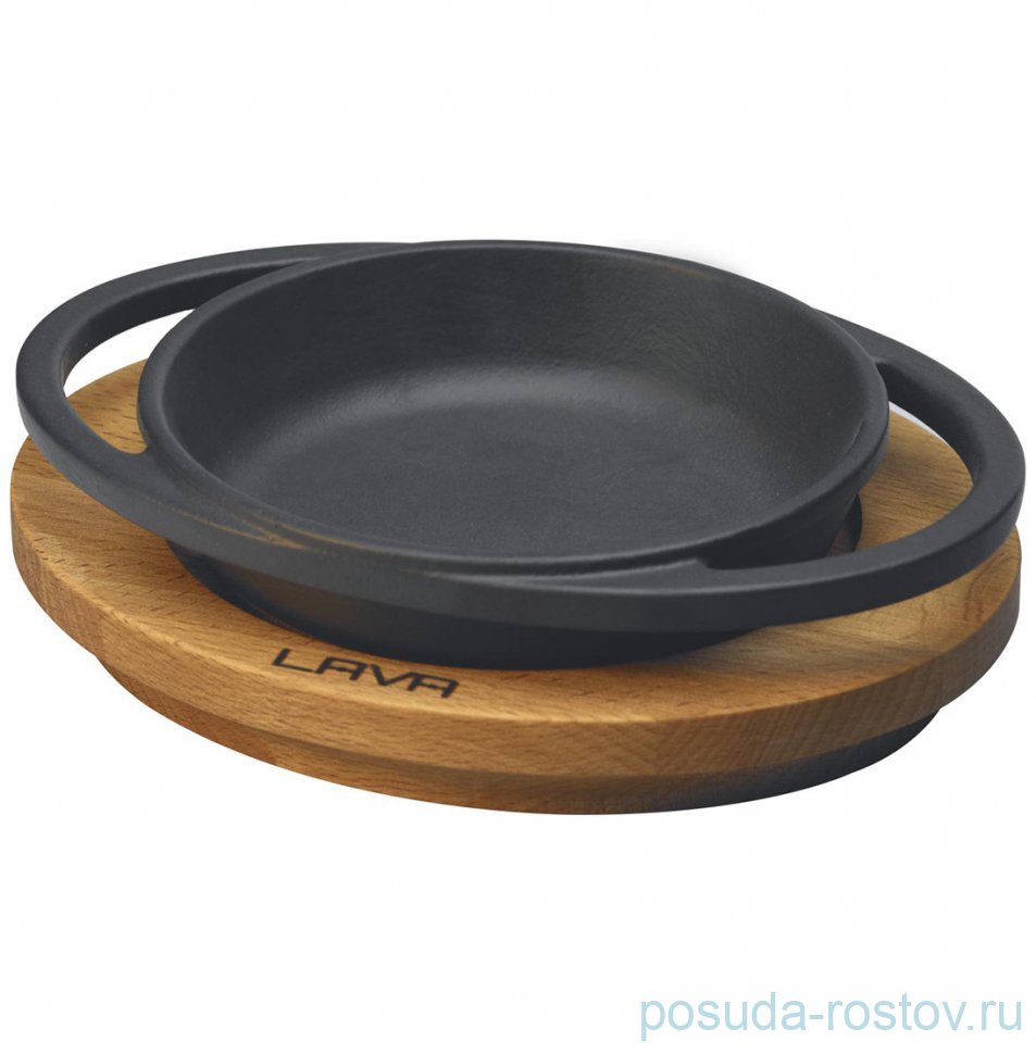 Сковорода 12 см круглая с ручками на подставке "LAVA /Cast Iron" / 321450