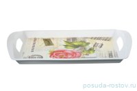 Поднос прямоугольный с ручками &quot;Пион&quot; / 140290