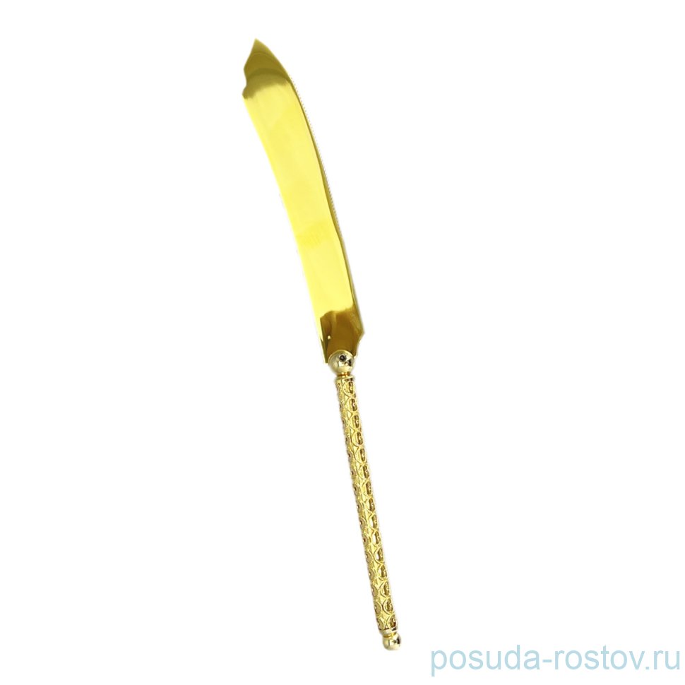 Столовый прибор нож для торта "стразы /золото" / 275855