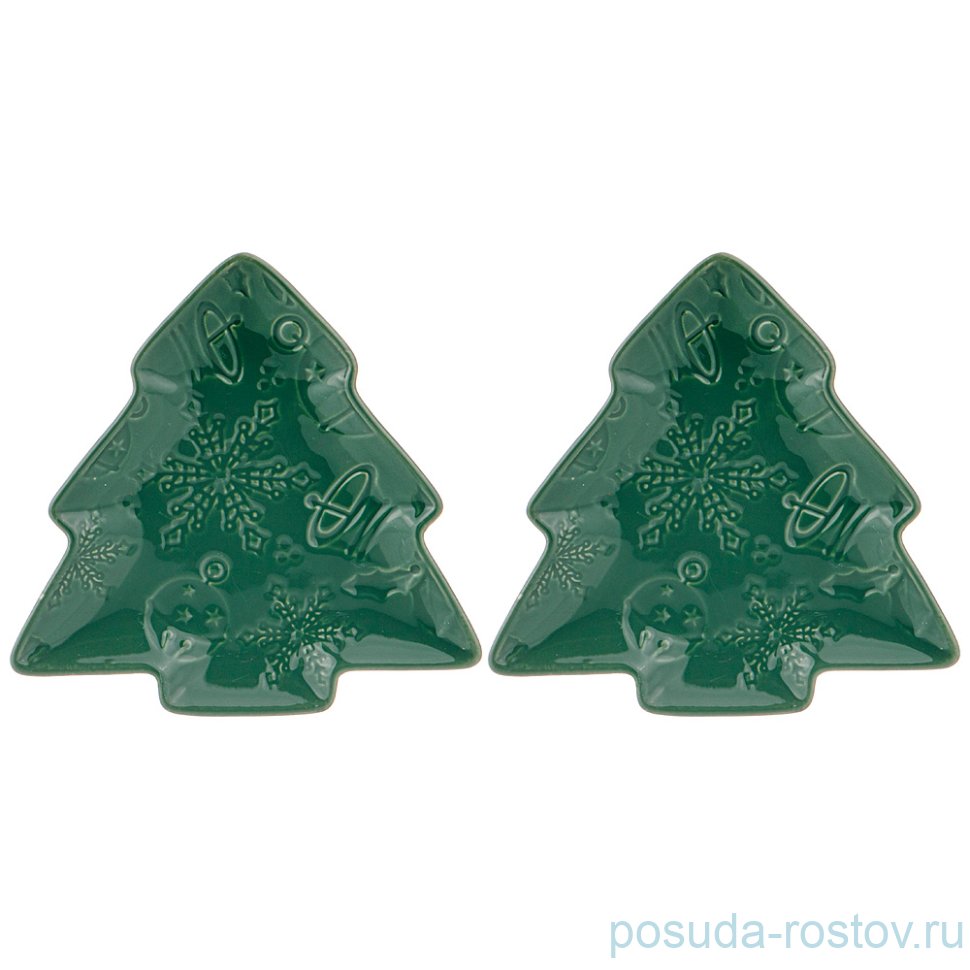 Набор тарелок 14 см 2 шт Ёлка "Celebration /Зелёный" / 268826