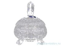 Вазочка 15 см с крышкой на 3-х ножках &quot;Glasspo /Хрусталь резной&quot; / 071374
